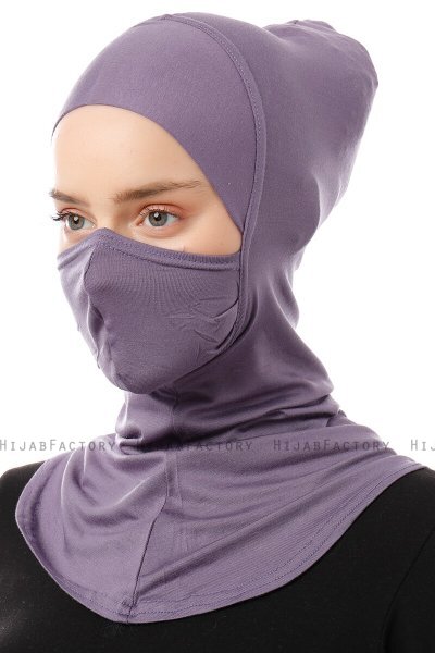 Damla - Bonnet Masque Ninja Hijab Violet