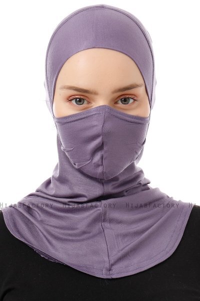 Damla - Bonnet Masque Ninja Hijab Violet