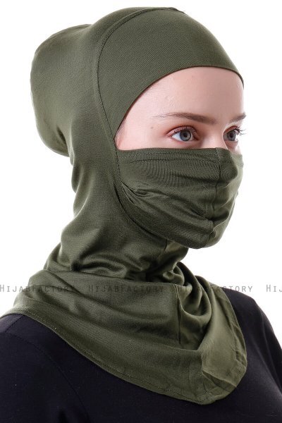 Damla - Bonnet Masque Ninja Hijab Kaki