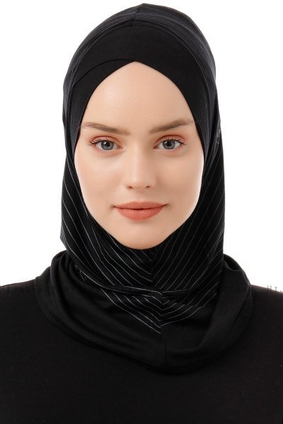 Babe Cross - Hijab Al Amira One-Piece Noir & Gris Clair