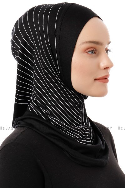 Babe Plain - Hijab Al Amira One-Piece Noir & Blanc