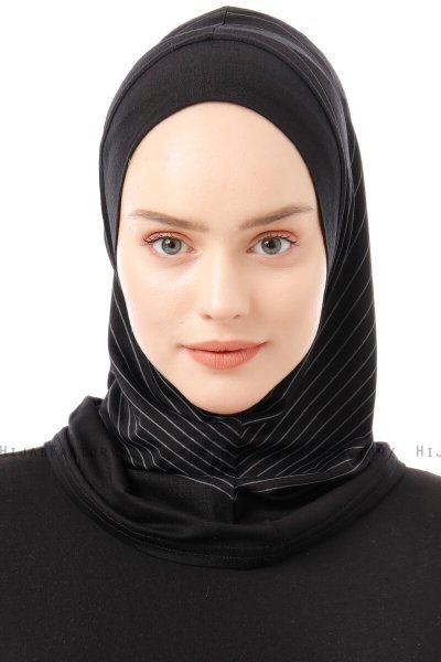 Babe Plain - Hijab Al Amira One-Piece Noir & Gris Clair