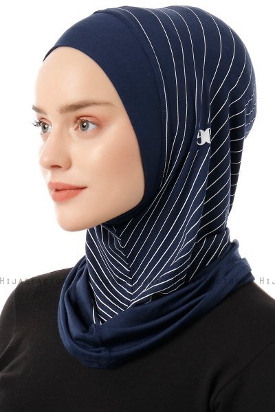 Babe Plain - Hijab Al Amira One-Piece Bleu Marin