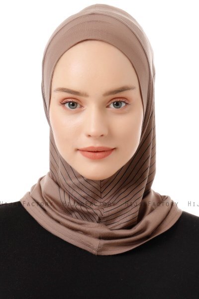 Babe Plain - Hijab Al Amira One-Piece Taupe Foncé