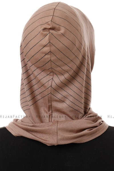 Babe Plain - Hijab Al Amira One-Piece Taupe Foncé