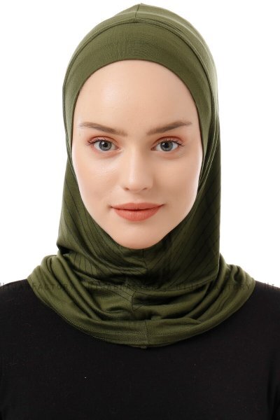 Babe Plain - Hijab Al Amira One-Piece Kaki