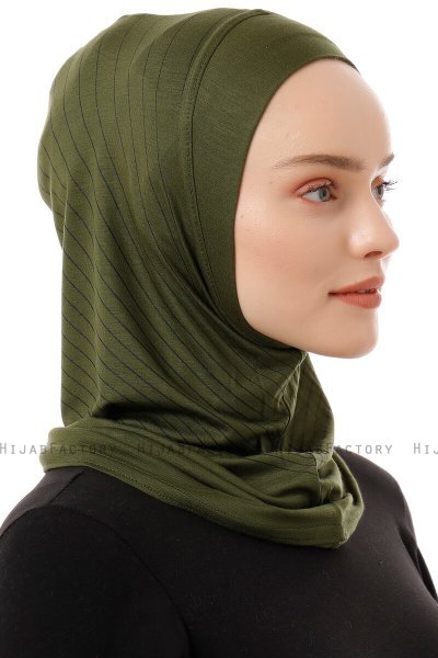 Babe Plain - Hijab Al Amira One-Piece Kaki
