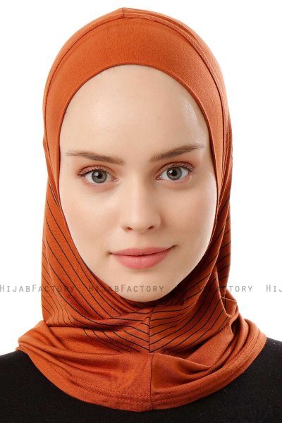 Babe Plain - Hijab Al Amira One-Piece Rouge Brique