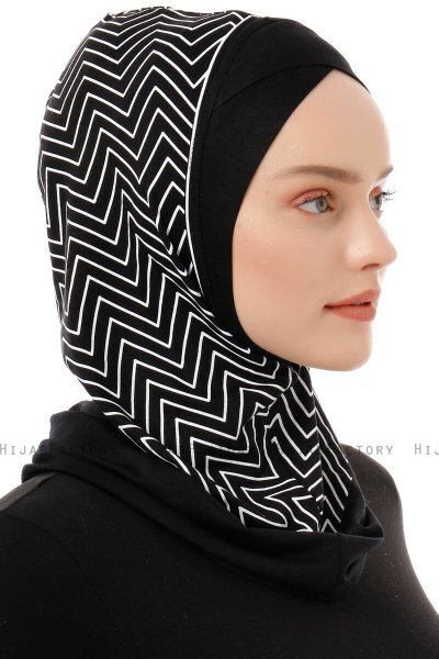 Silva Cross - Hijab Al Amira One-Piece Noir & Blanc