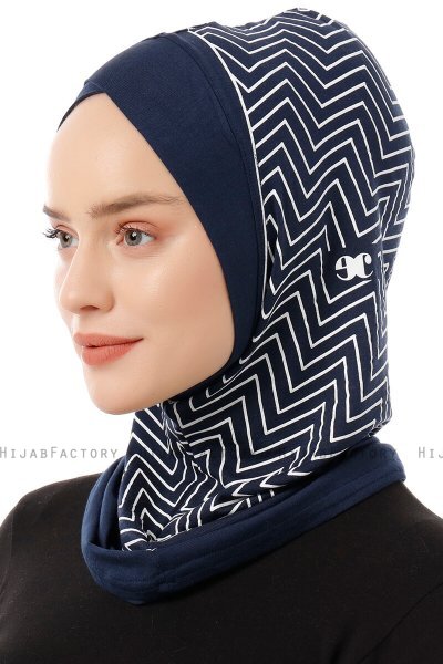 Silva Cross - Hijab Al Amira One-Piece Bleu Marin