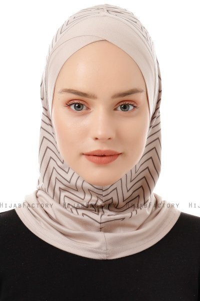 Silva Cross - Hijab Al Amira One-Piece Taupe Clair
