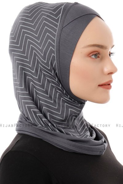 Silva Cross - Hijab Al Amira One-Piece Gris Foncé