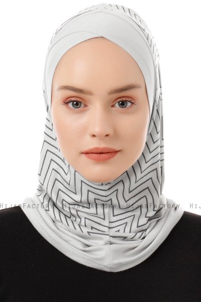 Silva Cross - Hijab Al Amira One-Piece Gris Clair