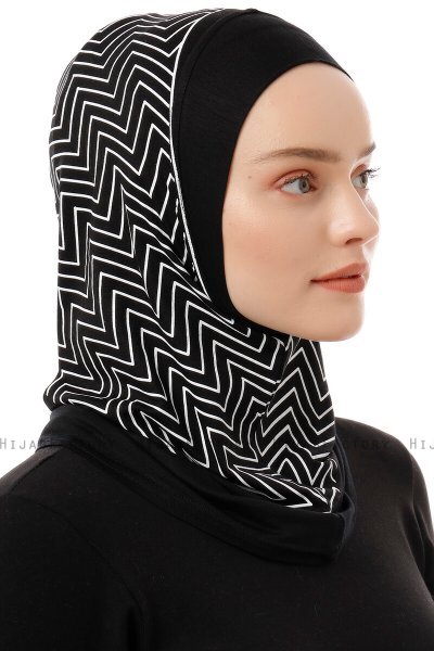 Silva Plain - Hijab Al Amira One-Piece Noir & Blanc