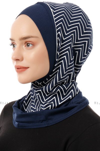 Silva Plain - Hijab Al Amira One-Piece Bleu Marin