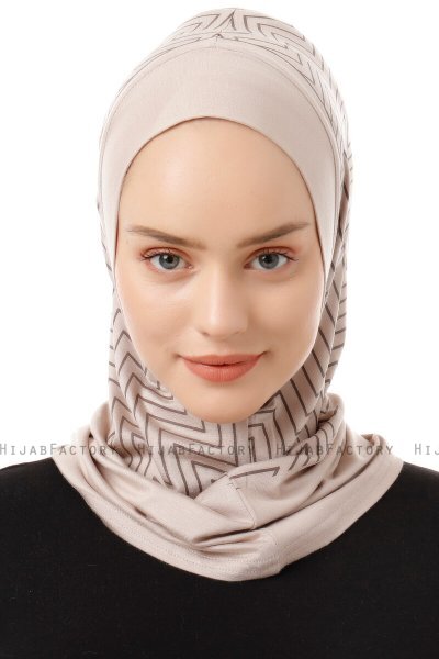 Silva Plain - Hijab Al Amira One-Piece Taupe Clair