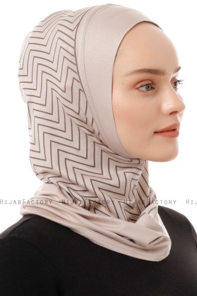 Silva Plain - Hijab Al Amira One-Piece Taupe Clair