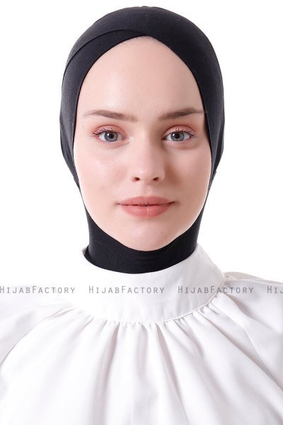 Elnara - Bonnet Cross Hijab Noir