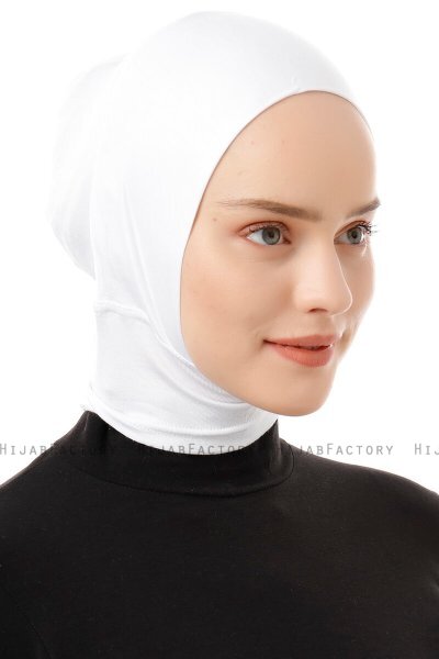 Elnara - Bonnet Plain Hijab Blanc