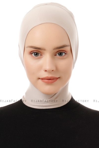Elnara - Bonnet Plain Hijab Taupe Clair