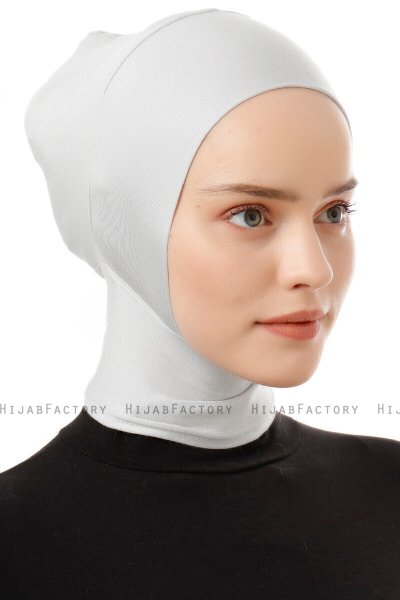 Elnara - Bonnet Plain Hijab Gris Clair