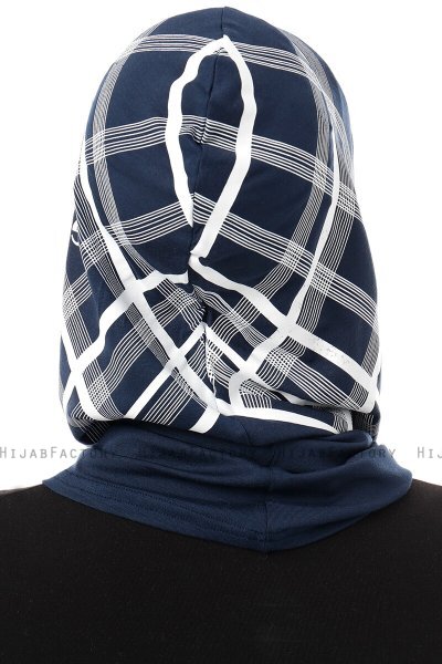 Ekose Plain - Hijab Al Amira One-Piece Bleu Marin