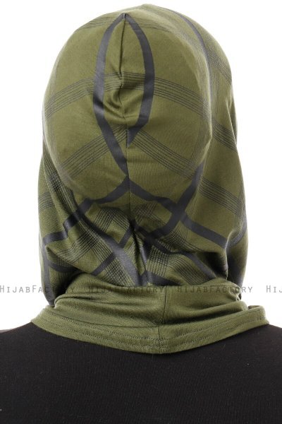 Ekose Plain - Hijab Al Amira One-Piece Kaki