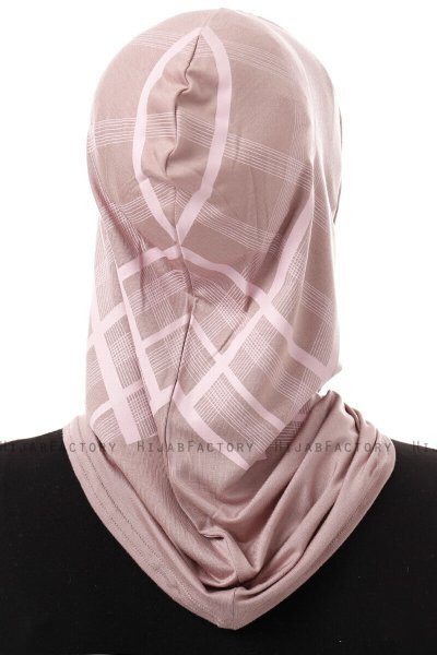 Ekose Plain - Hijab Al Amira One-Piece Gris Pierre