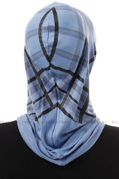Ekose Plain - Hijab Al Amira One-Piece Indigo