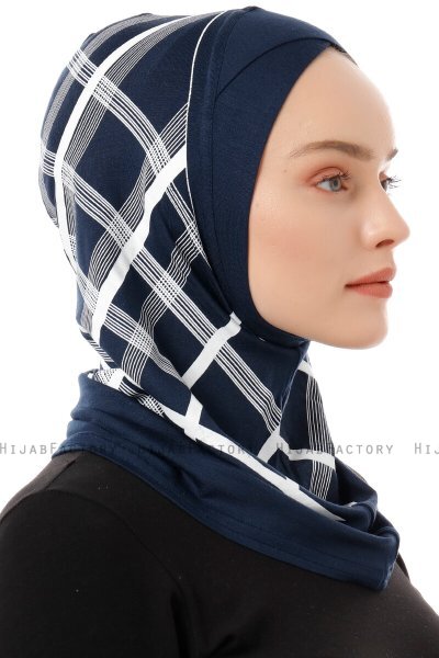 Ekose Cross - Hijab Al Amira One-Piece Bleu Marin