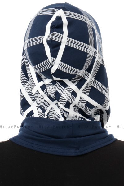 Ekose Cross - Hijab Al Amira One-Piece Bleu Marin
