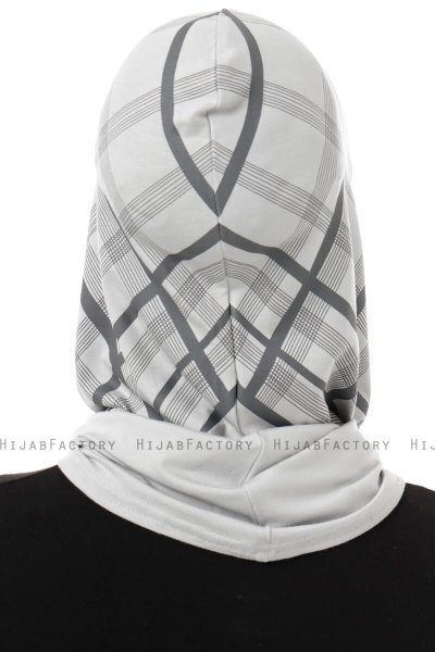 Ekose Cross - Hijab Al Amira One-Piece Gris Clair