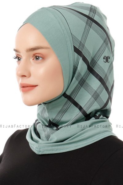 Ekose Cross - Hijab Al Amira One-Piece Vert