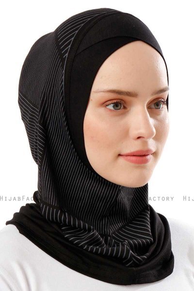 Wind Cross - Hijab Al Amira One-Piece Noir & Blanc
