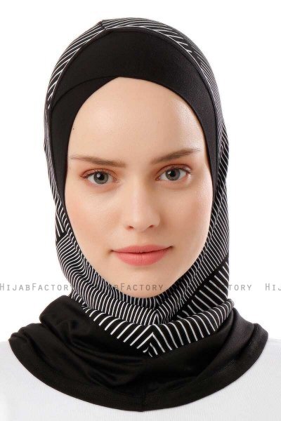 Wind Cross - Hijab Al Amira One-Piece Noir & Gris Clair