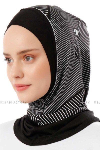 Wind Cross - Hijab Al Amira One-Piece Noir & Gris Clair