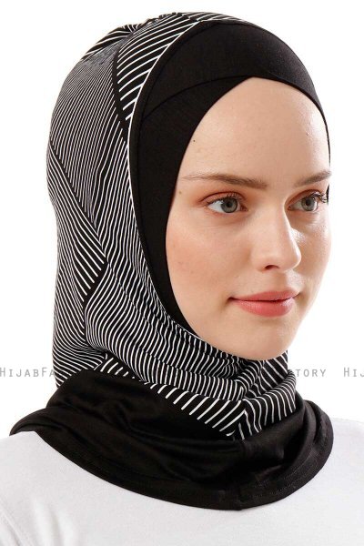 Wind Cross - Hijab Al Amira One-Piece Noir & Gris Clair