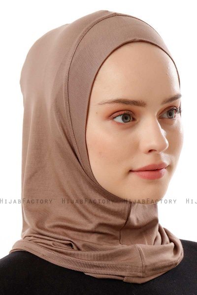 Logo Plain - Hijab Al Amira One-Piece Taupe Foncé