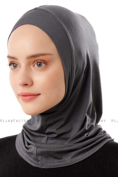 Logo Plain - Hijab Al Amira One-Piece Gris Foncé