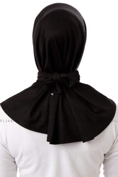 Sportif Plain- Hijab Pratique Viscose Noir & Gris Clair