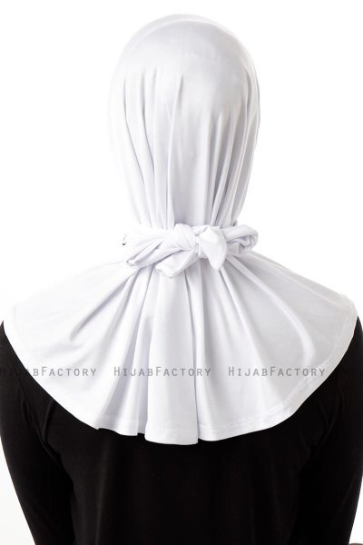 Sportif Plain - Hijab Pratique Viscose Blanc