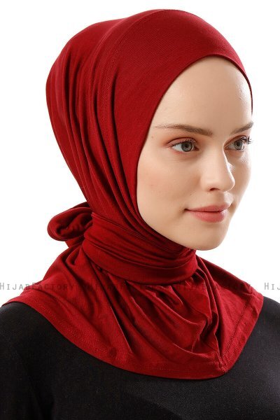 Sportif Plain - Hijab Pratique Viscose Bordeaux
