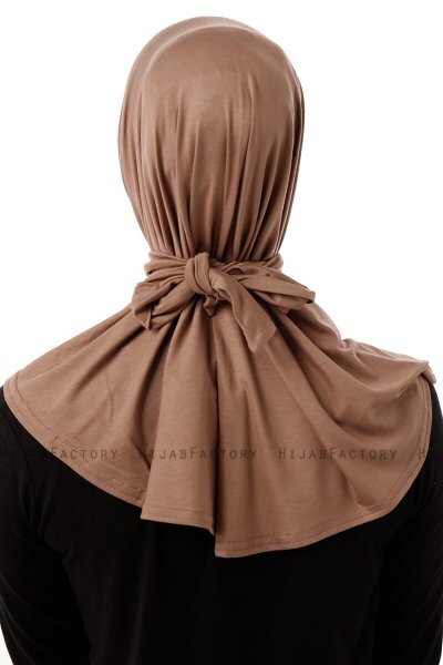 Sportif Plain - Hijab Pratique Viscose Taupe Foncé