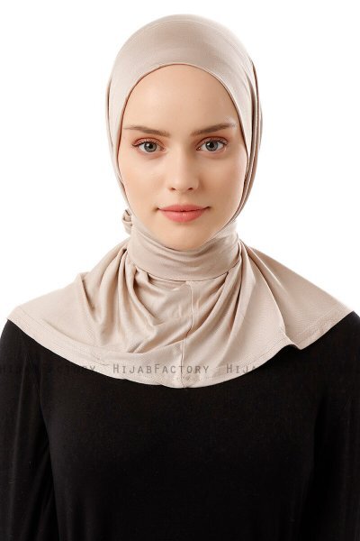 Sportif Plain - Hijab Pratique Viscose Taupe Clair