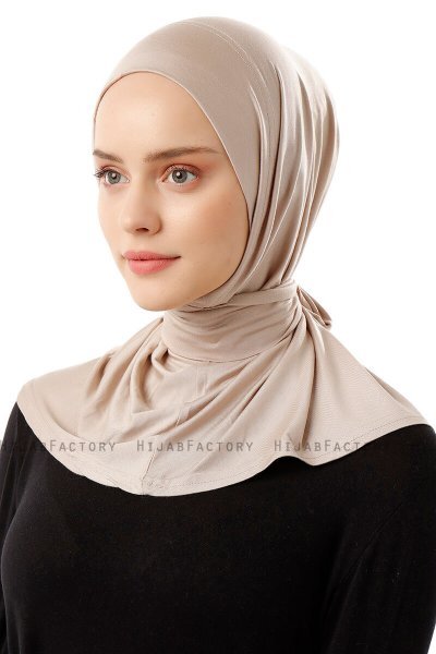 Sportif Plain - Hijab Pratique Viscose Taupe Clair