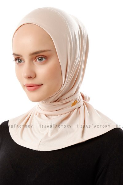 Sportif Plain - Hijab Pratique Viscose Beige