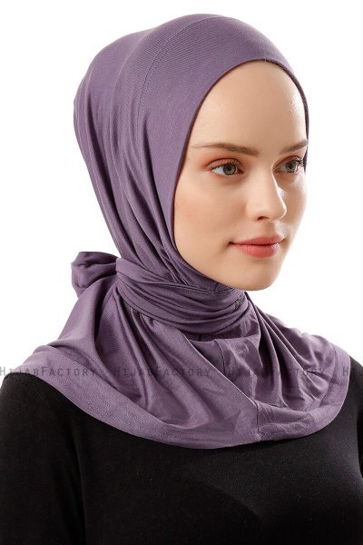 Sportif Plain - Hijab Pratique Viscose Violet Foncé