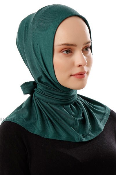 Sportif Plain - Hijab Pratique Viscose Vert Foncé