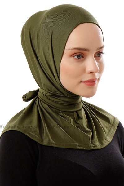 Sportif Plain - Hijab Pratique Viscose Kaki