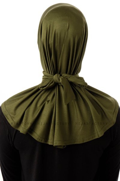 Sportif Plain - Hijab Pratique Viscose Kaki